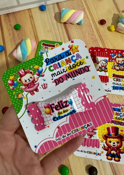 (10 Unidades) Card + Balinha Personalizada
