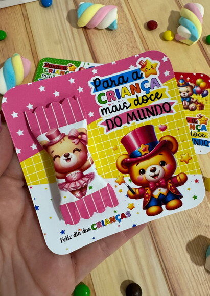 (10 Unidades) Card + Balinha Personalizada