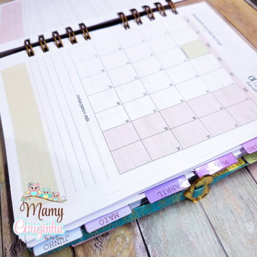 Agenda Personalizada 1 Dia Por Página com Divisória e Brinde