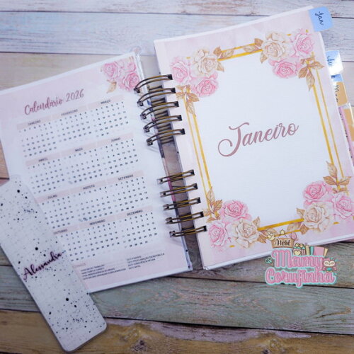 Agenda Personalizada 2 Dia Por Página com Divisória e Brinde