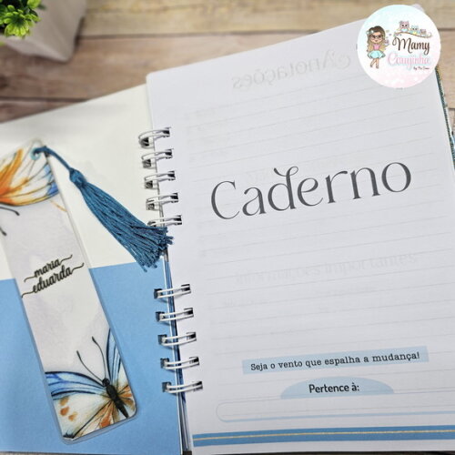 Caderno A5 Borboleta Azul