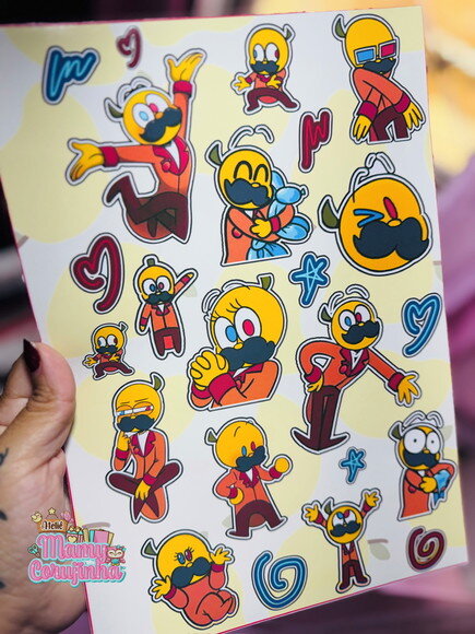 Cartela de Adesivo Abel- Mundo Torajo - Stickers Mundo Toraj