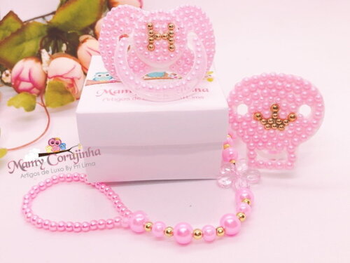 Chupeta + prendedor luxo