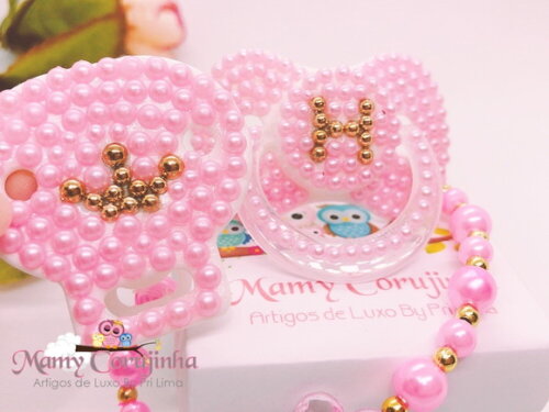 Chupeta + prendedor luxo