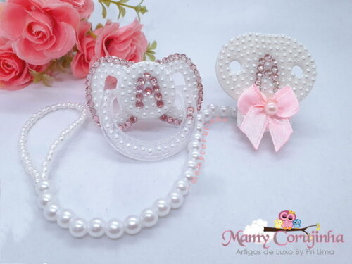 Chupeta + prendedor luxo A Rosinha