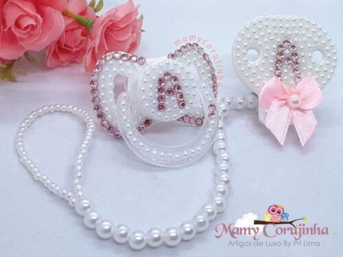 Chupeta + prendedor luxo A Rosinha