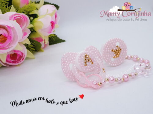 Chupeta + prendedor luxo Rosinha A