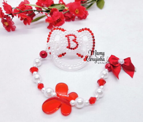 Chupeta Branca com Vermelho B