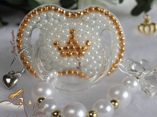 Chupeta cristal princess dourada