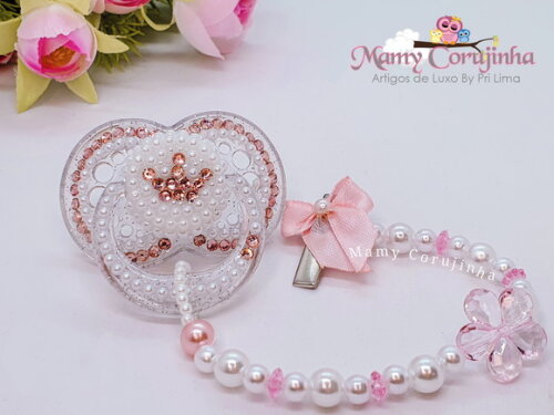 Chupeta fase 2 + prendedor simples Princess