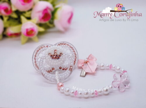 Chupeta fase 2 + prendedor simples Princess