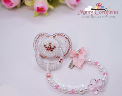 Chupeta fase 2 + prendedor simples Princess