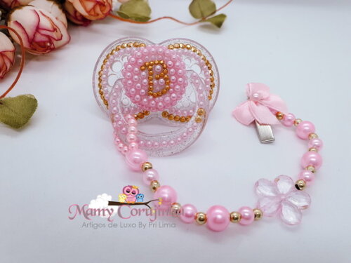 Chupeta fase 2 Rosa + prendedor simples B