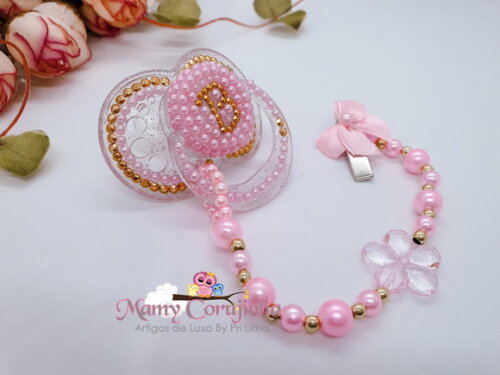 Chupeta fase 2 Rosa + prendedor simples B