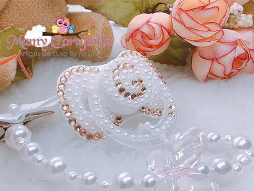 Chupeta Lillo strass rosinha clean G