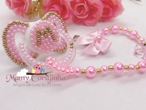 Chupeta luxo rosa M
