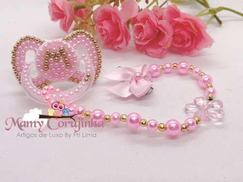 Chupeta luxo rosa M