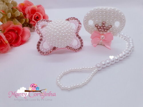 Chupeta Marca + prendedor Luxo