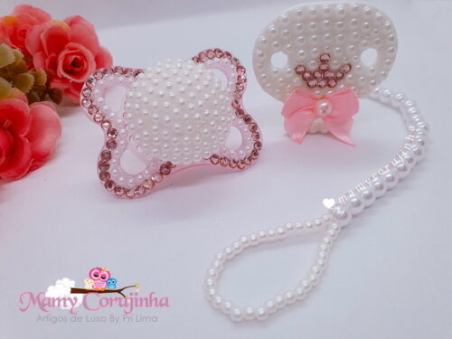 Chupeta Marca + prendedor Luxo