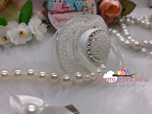 Chupeta Pérolas com strass
