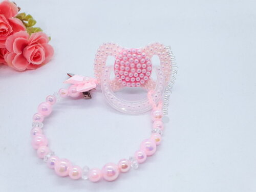 Chupeta perolas rosa bebe boreal