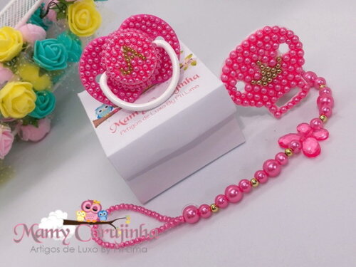 Chupeta PINK + prendedor LUXO
