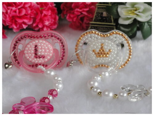 Chupeta pink + prendedor luxo