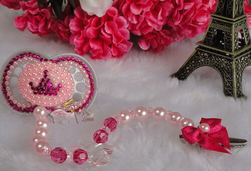 Chupeta Princess rosa bebe e Pink