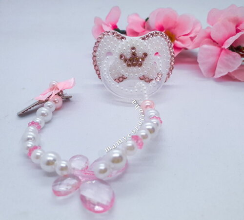 Chupeta Princess Rosa com branco