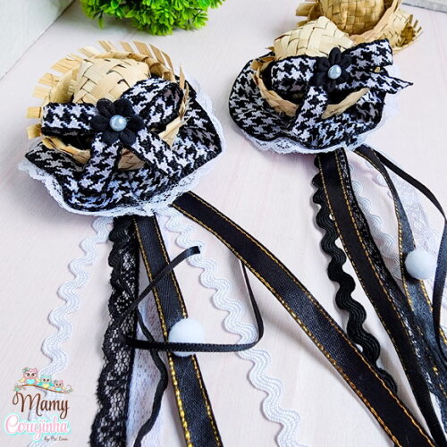 Duplinha Chapeuzinho Preto e Branco