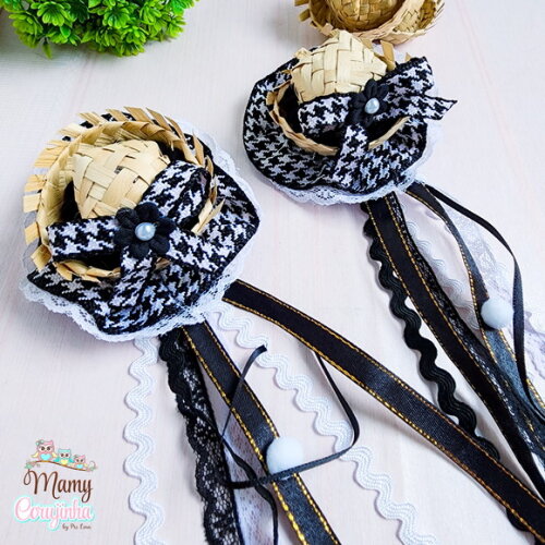 Duplinha Chapeuzinho Preto e Branco