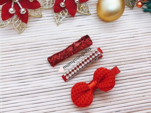 Hair clip vermelho luxo