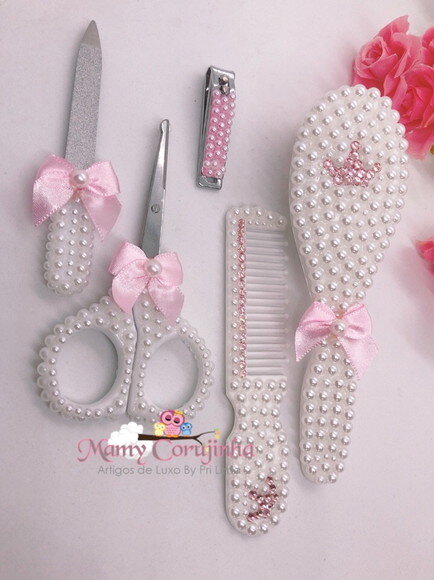 Kit branco com rosa bebe