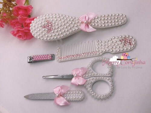Kit branco com rosa bebe