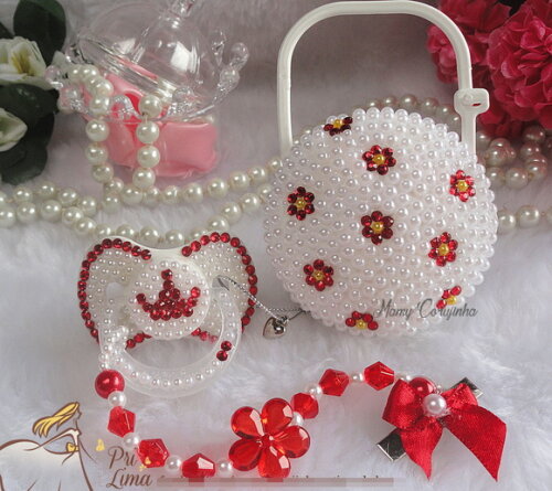 Kit Chupeta + Porta Chupeta + Prendedor