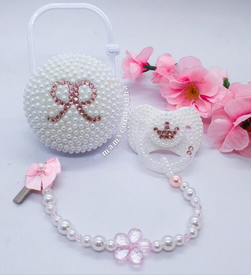 Kit Chupeta + porta chupeta + prendedor princess