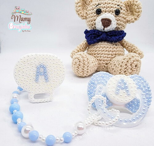 Kit Chupeta + Prendedor Luxo Azul a