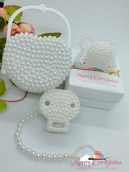 KIT DE CHUPETA + PORTA CHUPETA + PRENDEDOR LUXO