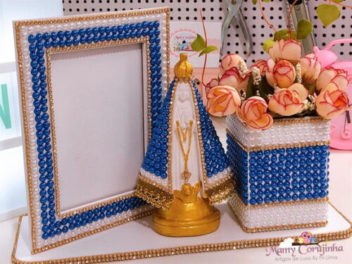 Kit Luxo Pedrarias Santo Encanto azul