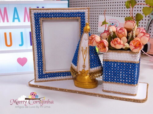 Kit Luxo Pedrarias Santo Encanto azul