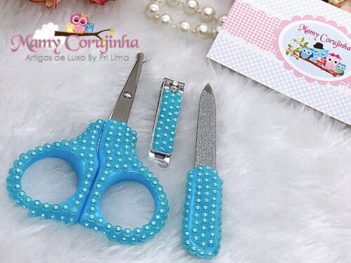 Kit Manicure azul com tesourinha
