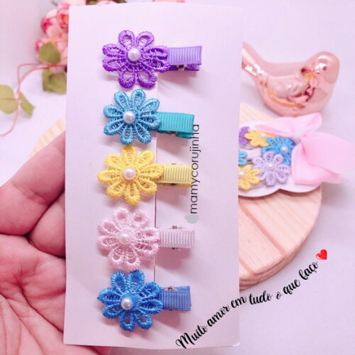 Kit Mini clips de cabelo Candy Color