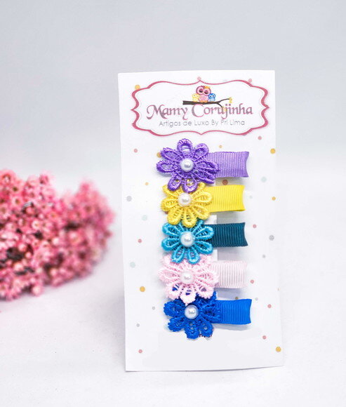 Kit Mini Clips de Cabelo Flowers