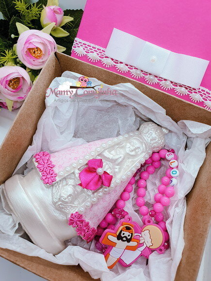 Kit N.S. Aparecida Baby + Terço + caixa