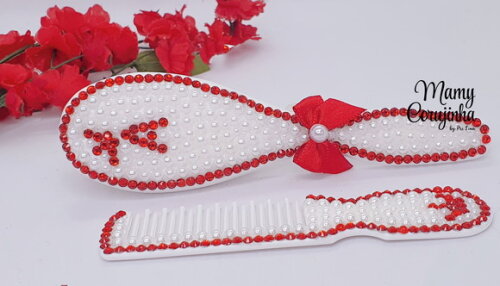 Kit Pente + Escova Vermelho a