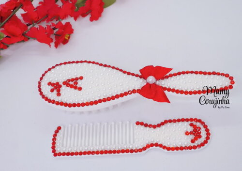 Kit Pente + Escova Vermelho a