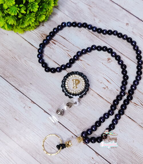 Kit Porta Crachá Retrátil + Cordão P