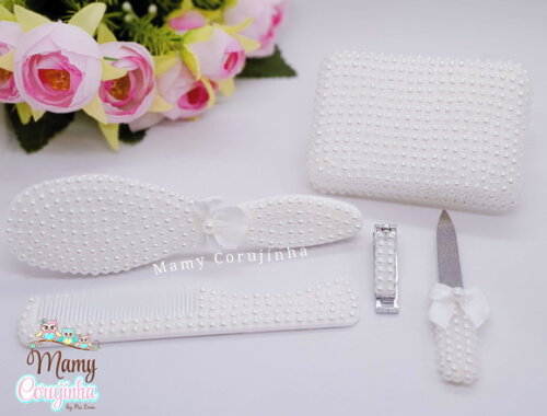 Kit Saboneteira + Kit Manicure + Pente e Escova Macia Perola
