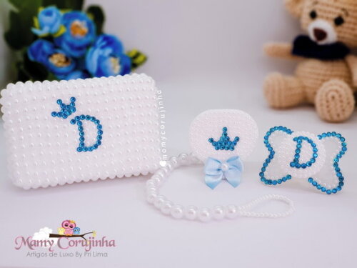 Kit Saboneteira + Prendedor Luxo + Chupeta Marca