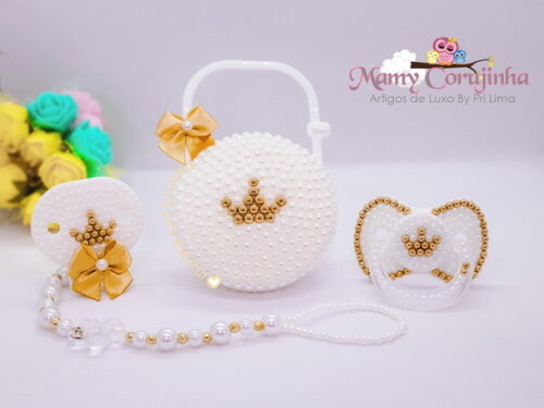 Kit trio luxo branco coroa
